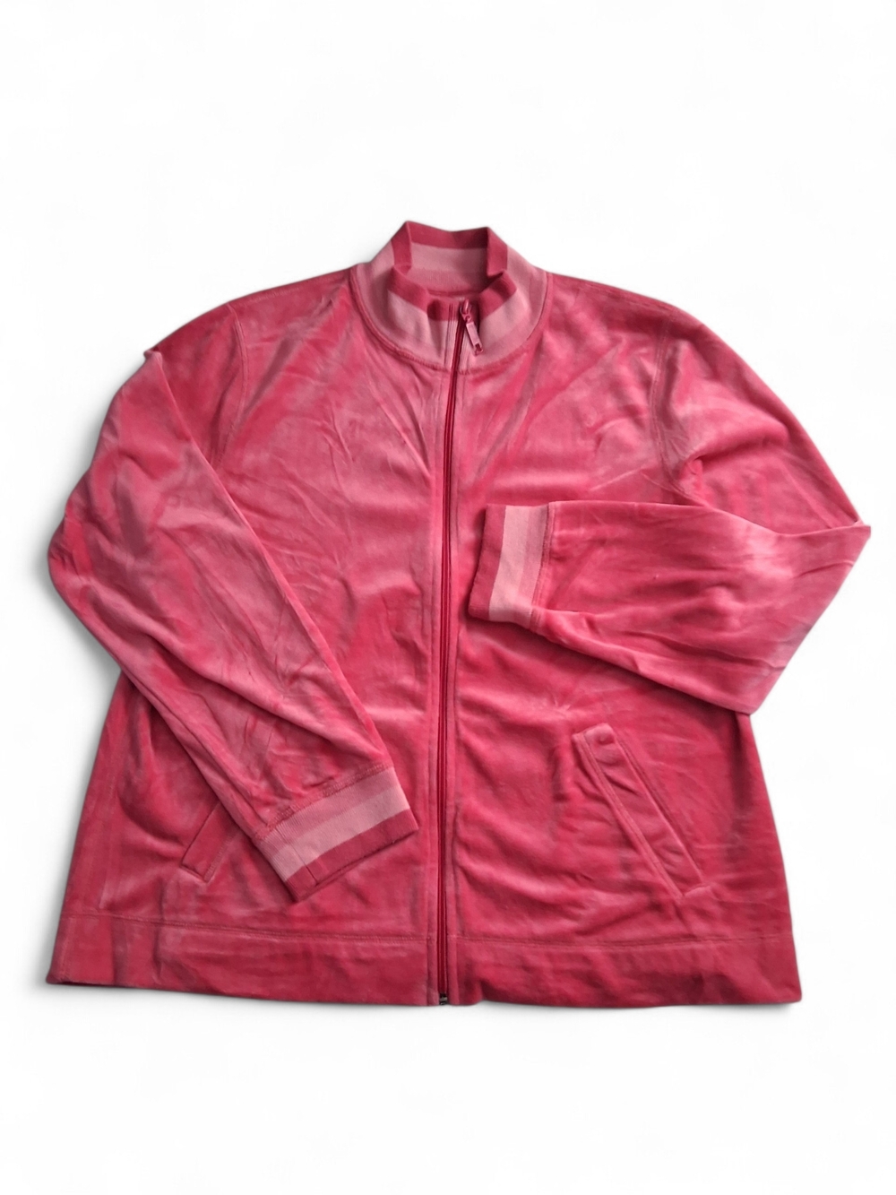 Vintage 1990s Jones New York Velour Tracksuit Womens Pants Large Jacket XL  Pink - Picture 2 of 11